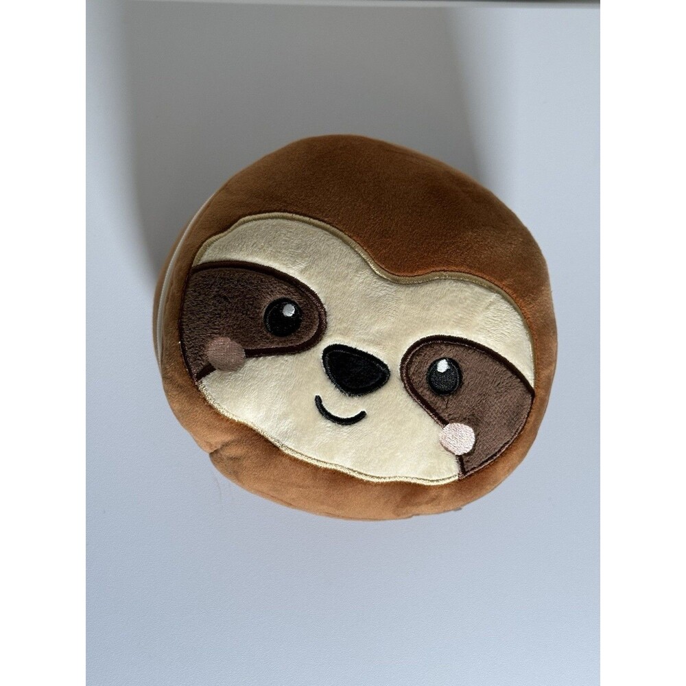 NWT Sleepy Sloth Travel Pillow & Sleep Mask Set Plush Neck Support Brown Green